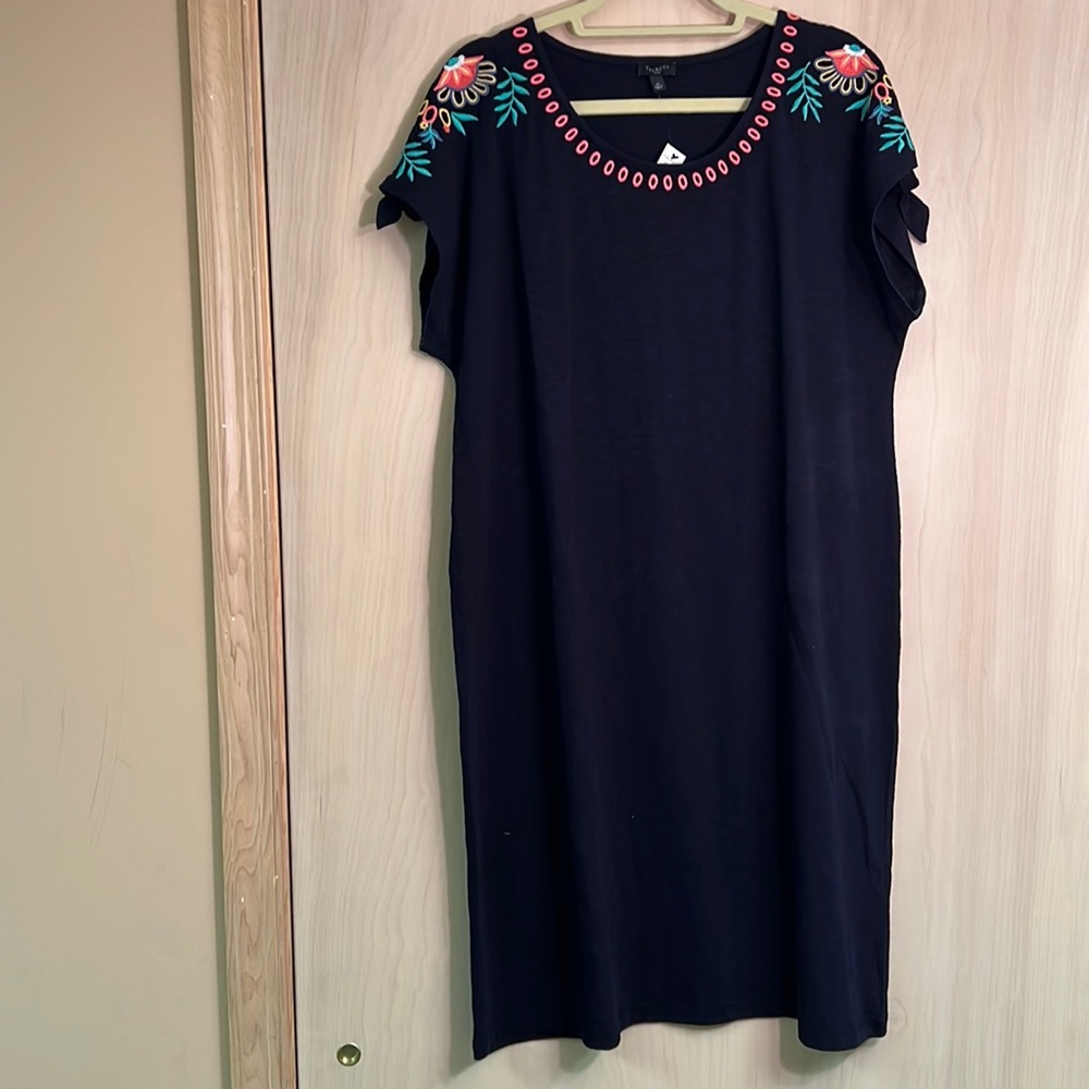 Talbots Embroidered Shift Dress - Picture 2 of 7